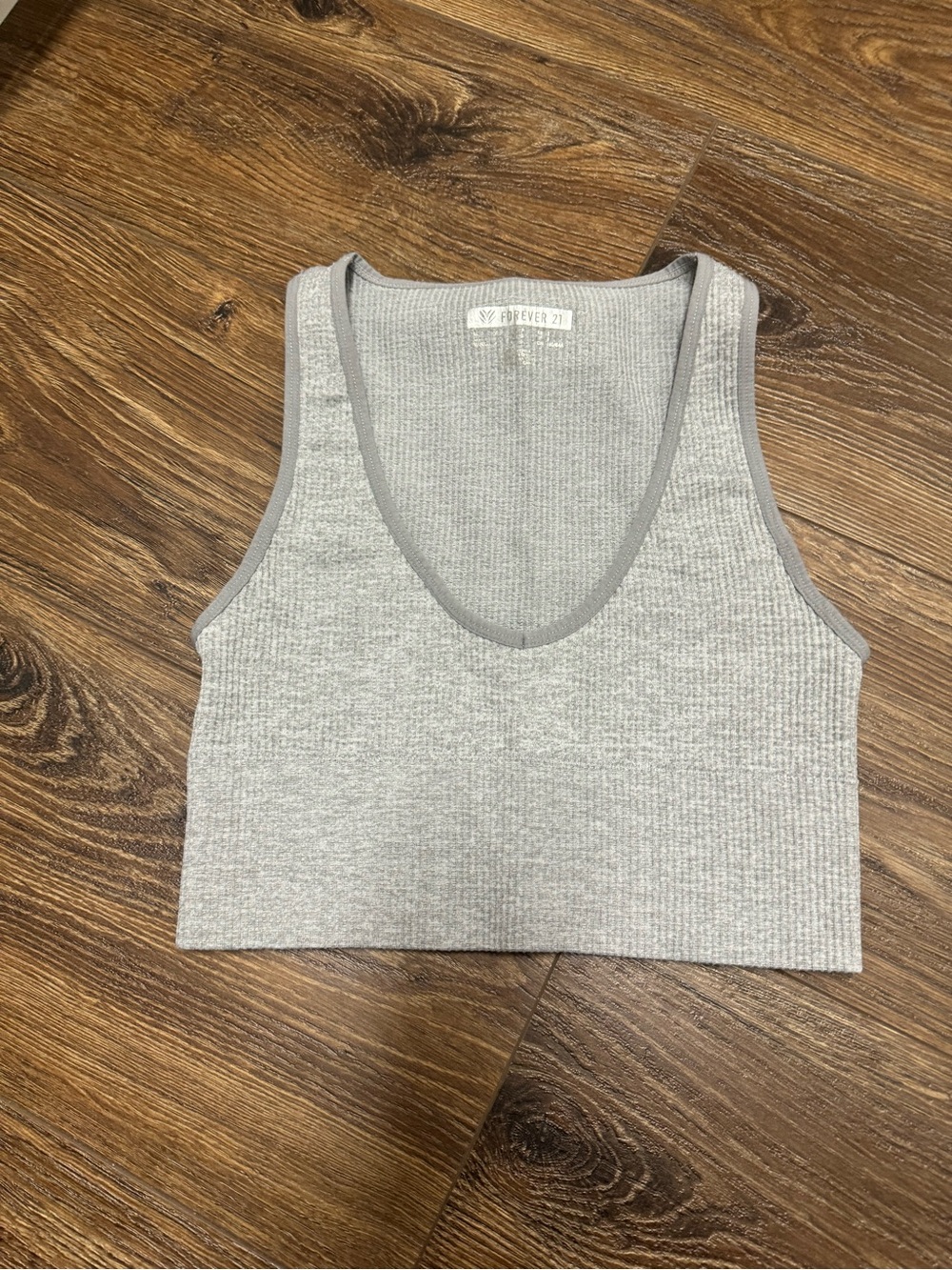 Forever 21 Light Gray Ribbed Cropped Tank